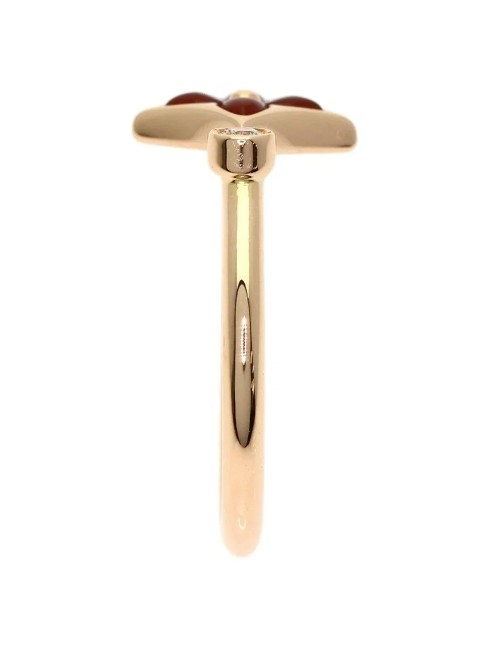 Louis Vuitton Star Blossom Mini Carnelian Diamond 56 Ring 18k Pink Gold